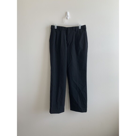 Edwards Pleated Poly Wool Dress Pants, Mens 30x29 - Black NEW! - Picture 1 of 7